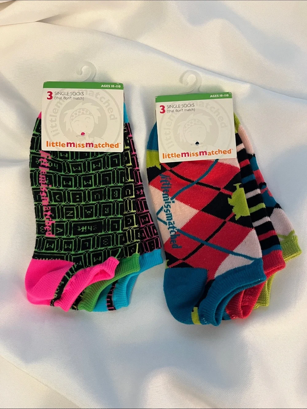 littlemissmatched Kids' Colorful Mixed Ankle Socks - Two Bright Multi Packs